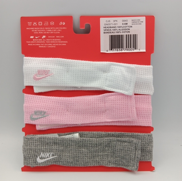 Nike Baby Girl Headbands 3PK Gift Set - Picture 2 of 3